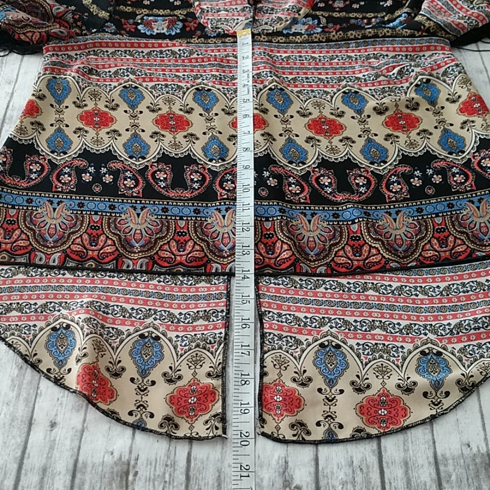 See You Monday Boho Fringe Floral Hi/Low Blouse - Picture 5 of 8